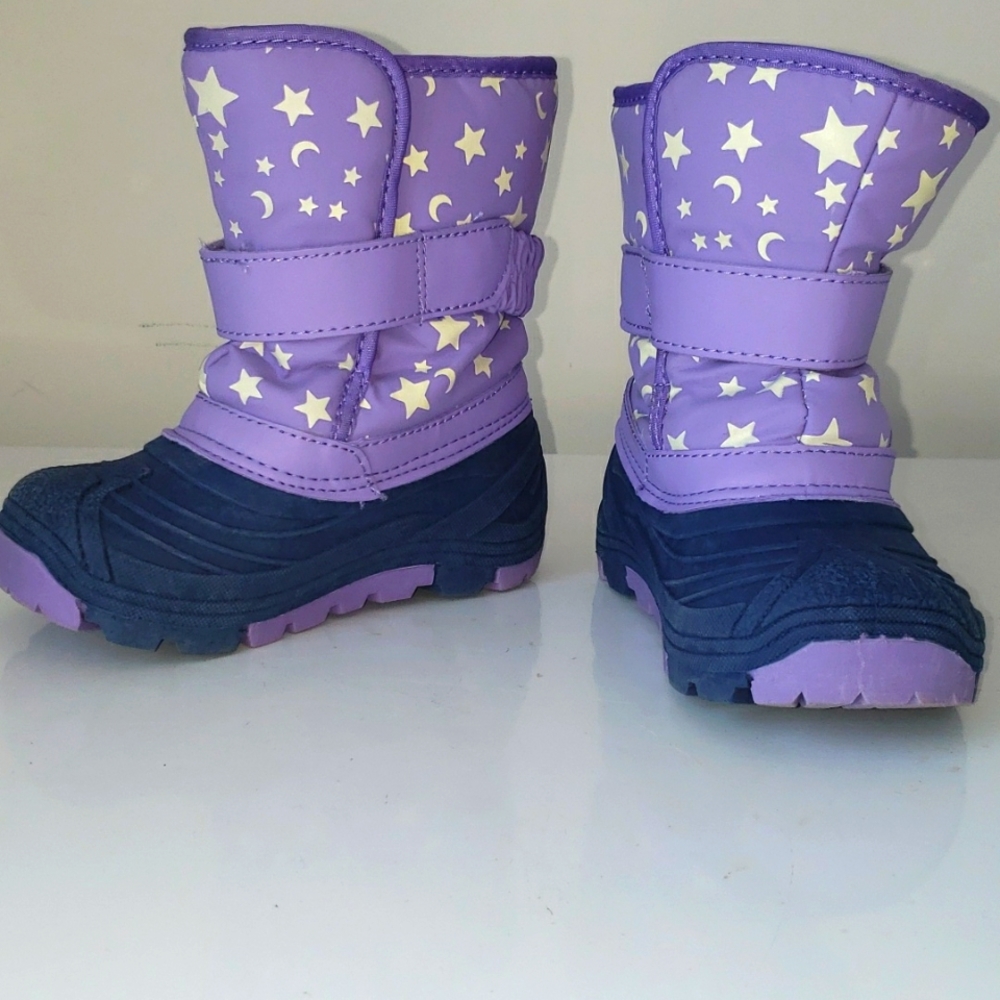 Cat & Jack Toddler Girls Purple Snow Boots Size 8